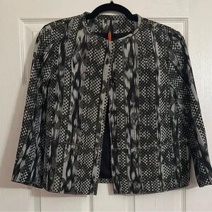 Piazza Sempione Black and Gray Patterned Blazer sz 10